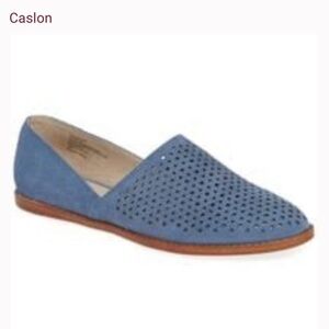 CASLON Perforated Adrian Blue Suede Flat Loafer Oxford Size 7.5